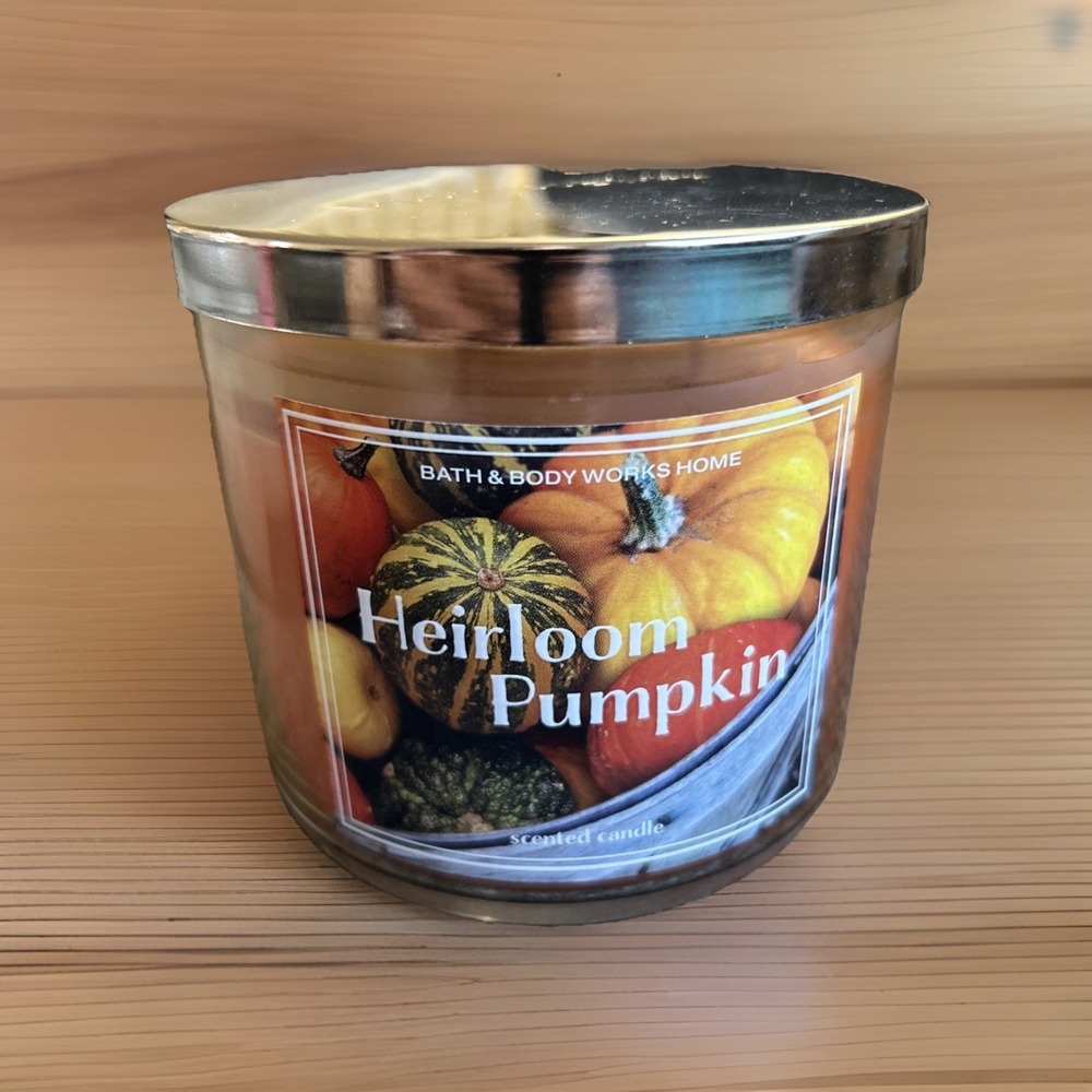 Bath & Body Works Home 3-Wick Scented Candle Fragrance HEIRLOOM PUMPKIN Autumn